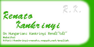 renato kankrinyi business card